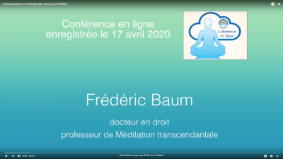 conférence de F. Baum enregistrée en avril 2020